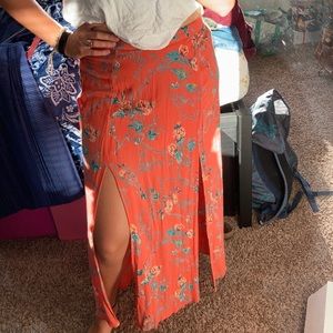 Billabong floral rayon maxi skirt